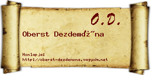 Oberst Dezdemóna névjegykártya